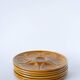 Set of 6 Moulins des Loups oyster plates, Mustard, 1960