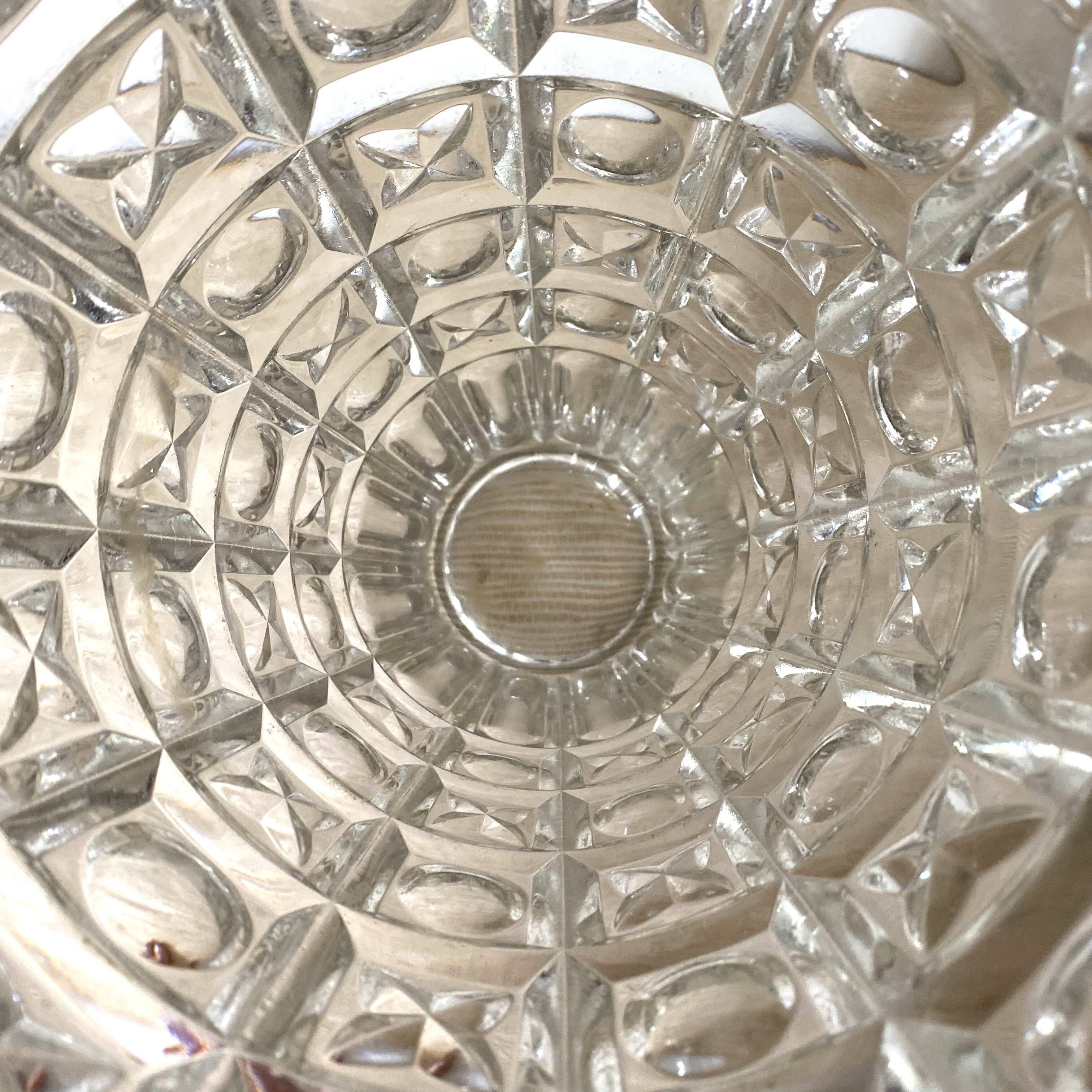 70s glass vase, 30 cm