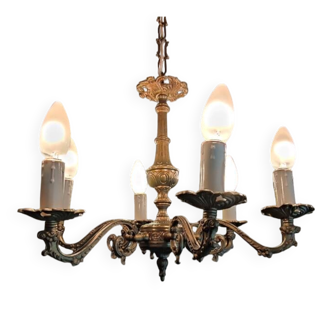 Brass candle holder ceiling light