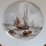 2 assiettes vintage signées avec un décor de mer