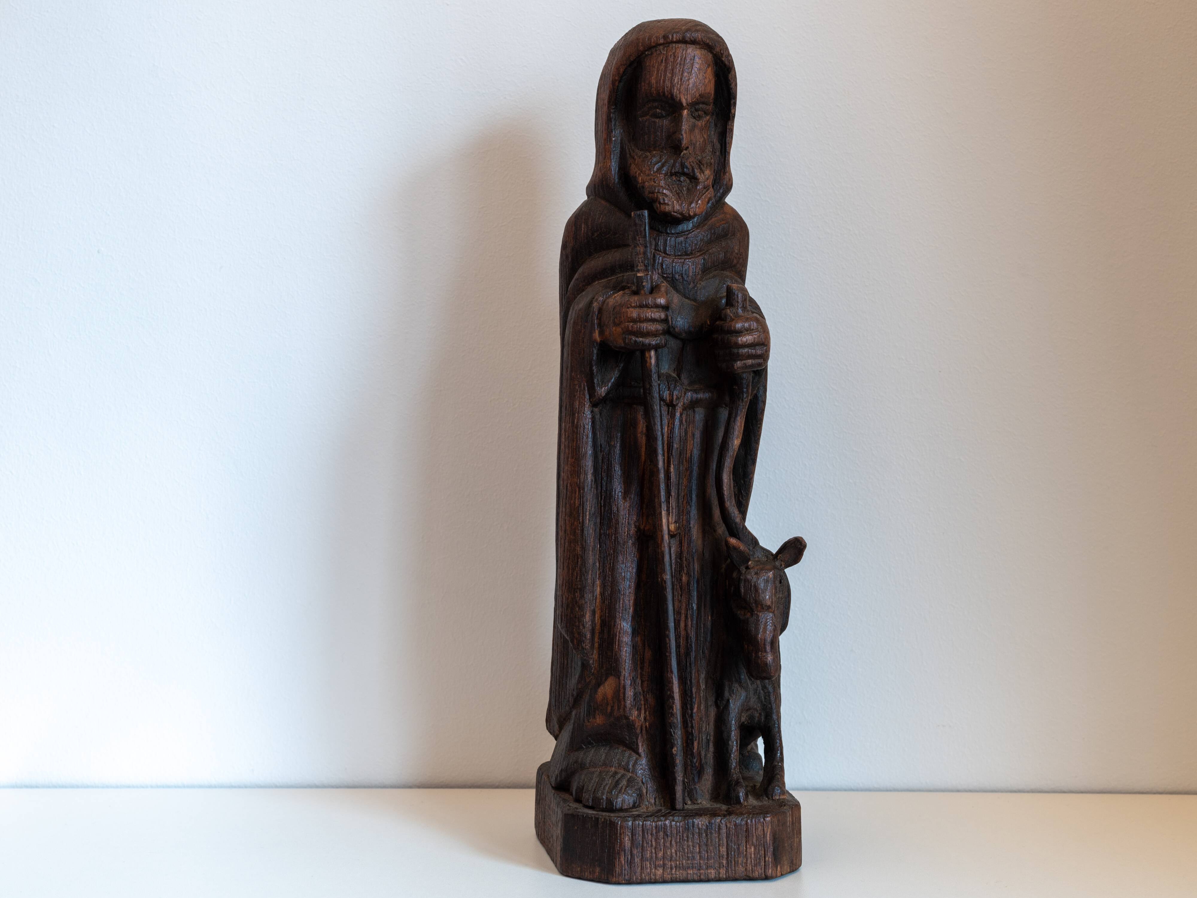 Wooden statuette of Saint Hervé