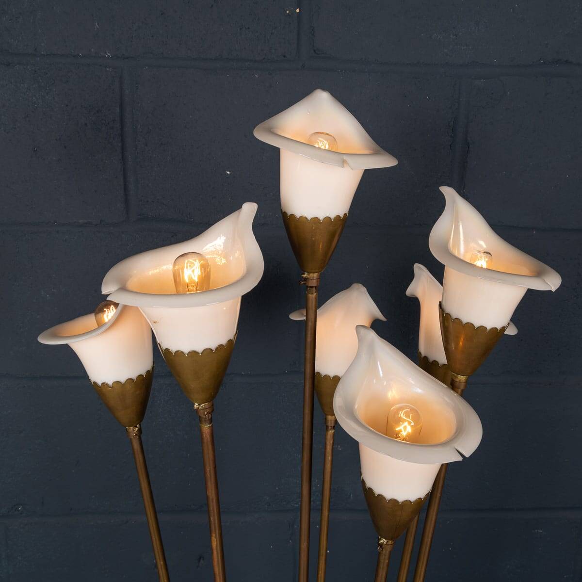 VINTAGE 20thC ITALIAN CALLA FLOOR LAMP BY ANGELO LELLI FOR ARREDOLUCE c1960