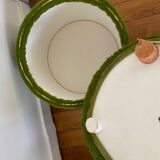 Lot 2 green fur poufs from the 70s