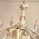 Large hand-painted gilded chandelier mangani ceramiche porcelain