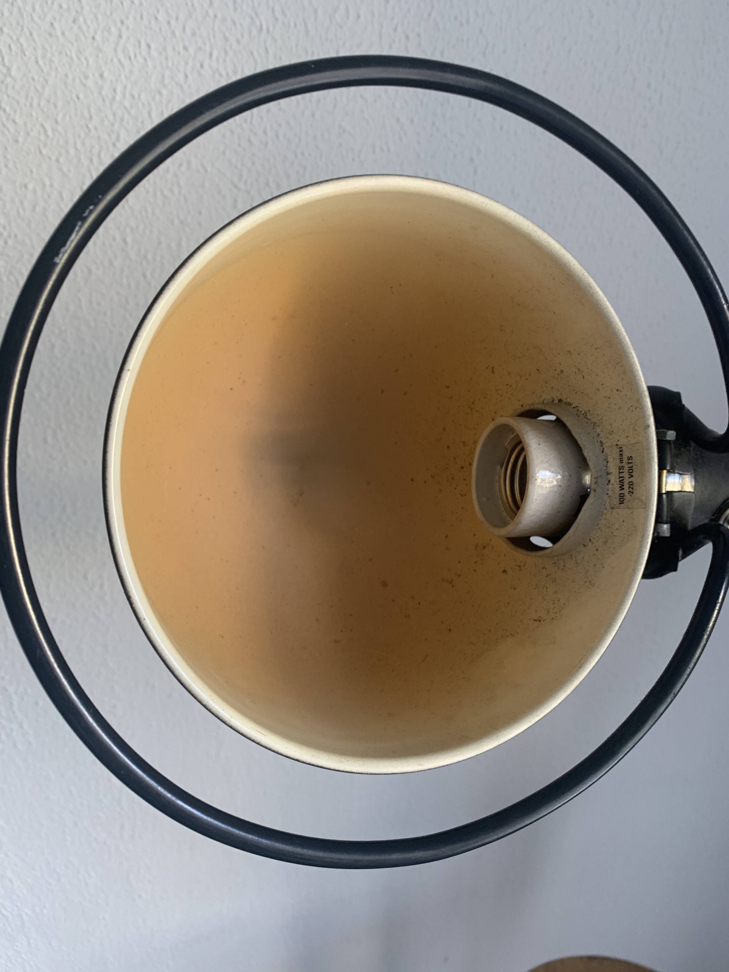 Lampe vintage 1980 Jielde 2 bras noire mat d'origine - 100 cm