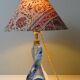 Vintage blue crystal table lamp Val Saint Lambert (unsigned)