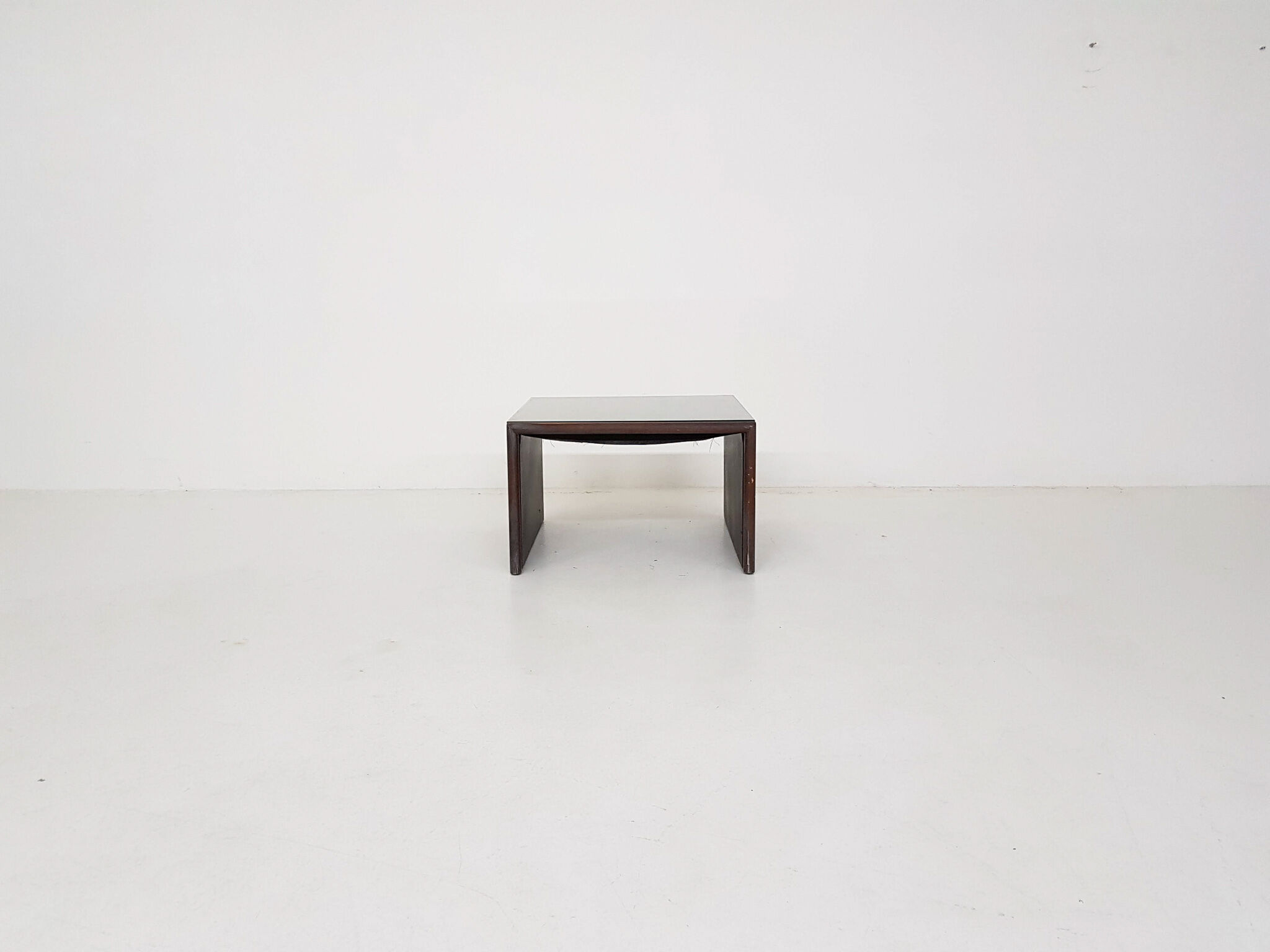 Wood , leather and glass coffee table by Walter Knoll , Germany 1970’s