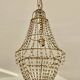 Brass balloon chandelier and glass beads