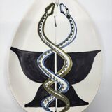 Cup Vide Poche Roger Capron Serpents decor ceramic France 1950