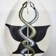 Cup Vide Poche Roger Capron Serpents decor ceramic France 1950