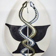 Cup Vide Poche Roger Capron Serpents decor ceramic France 1950