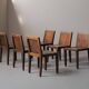 Set of 6 handcrafted oak chairs, France, circa 1970.
