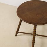 Vintage round Bobbin side table