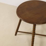 Vintage round Bobbin side table