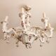 Large hand-painted gilded chandelier mangani ceramiche porcelain