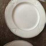 6 porcelain plates Art Nouveau period White and gold border - Diameter 23 cm