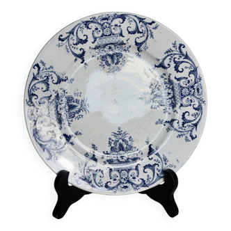 Antique ironstone plate from Creil and Montereau - Rouen service - Decoration b