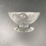 Chiseled crystal champagne glasses