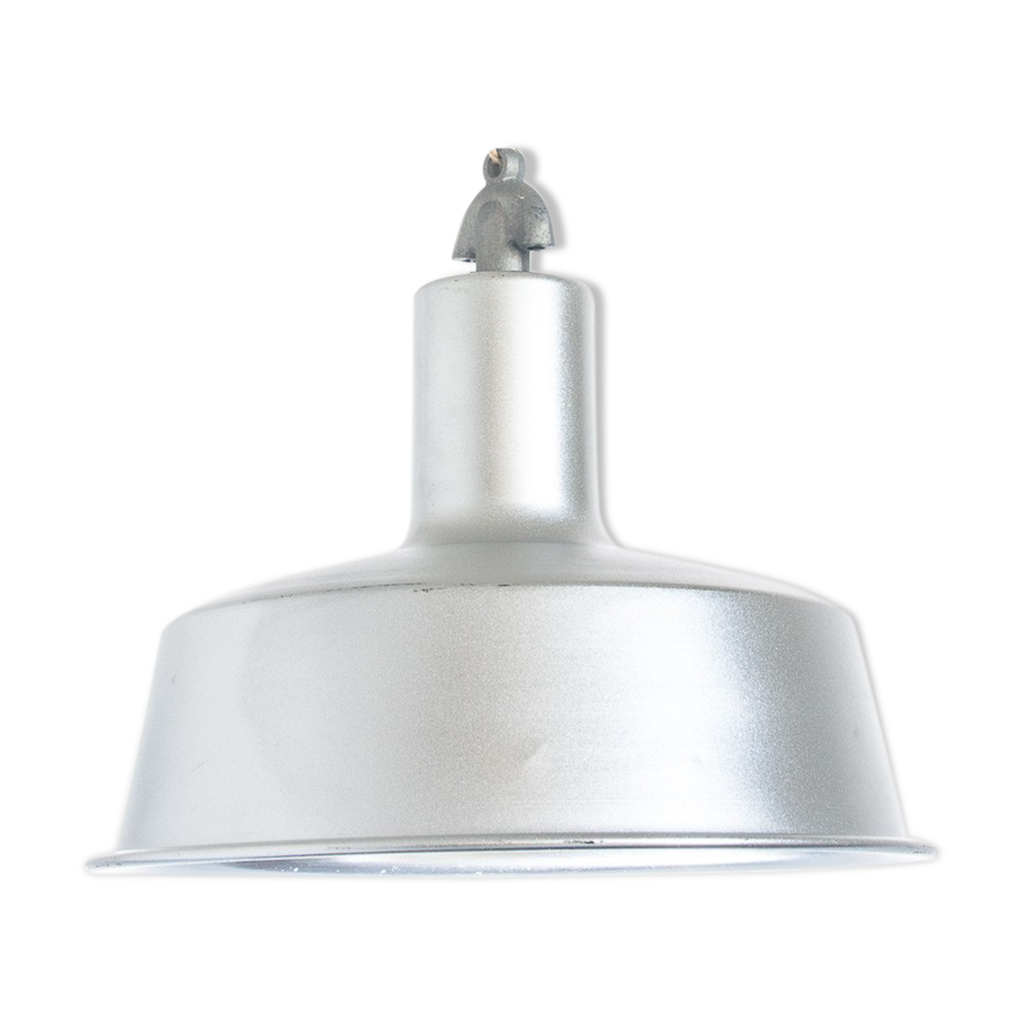 Vintage ceiling lamp industrial style aluminum. Spain 1970.