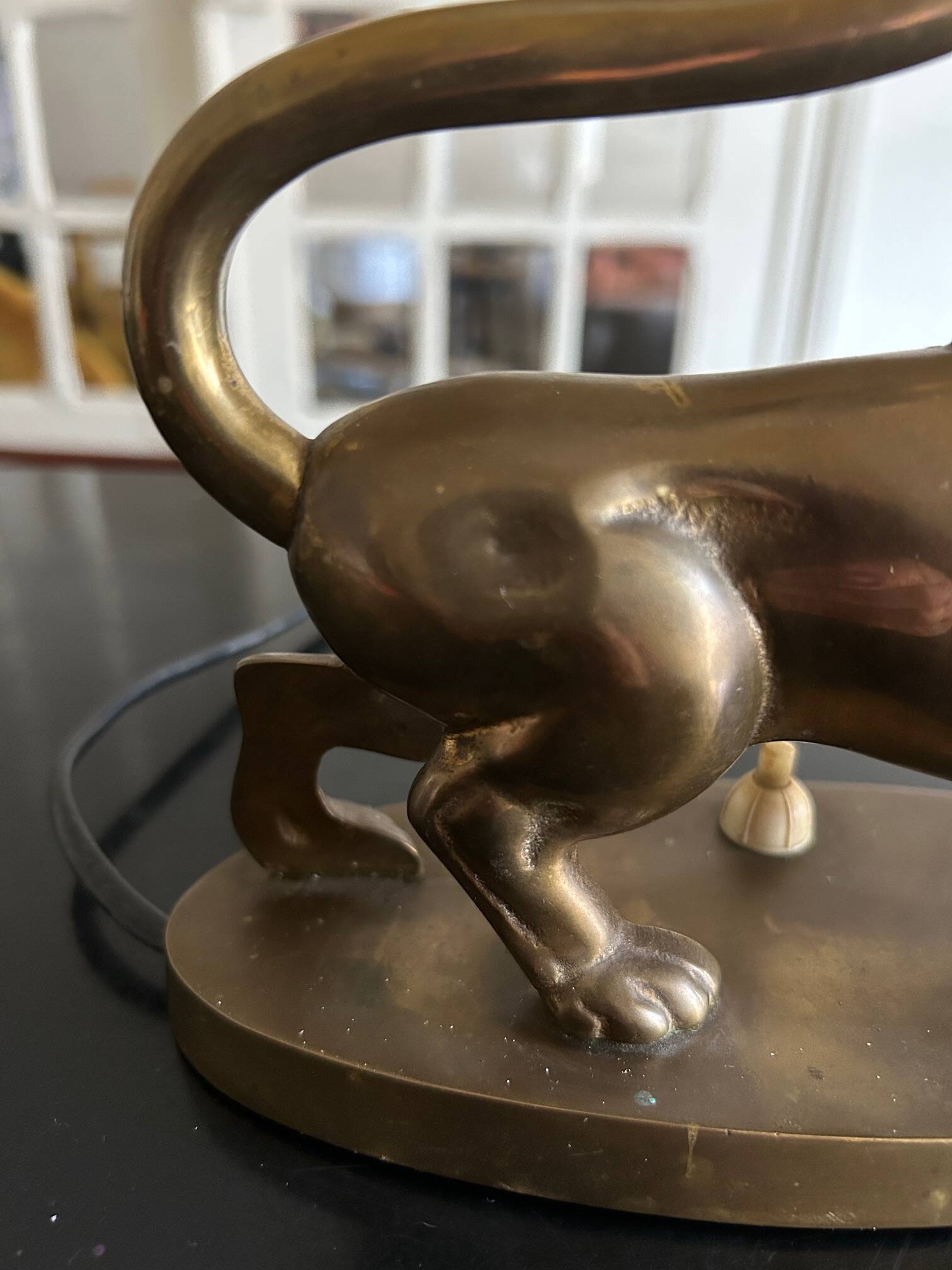 vintage brass lamp "Lion"