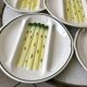 Set of 6 asparagus plates in salins slurry model Auxonne old