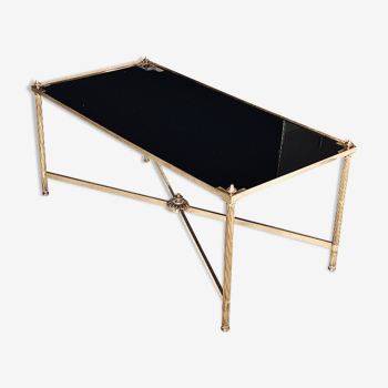 Coffee table glass and brass