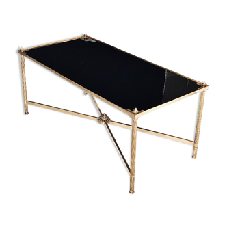 Coffee table glass and brass
