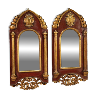 Pair of 20th century neo-gothic mirrors