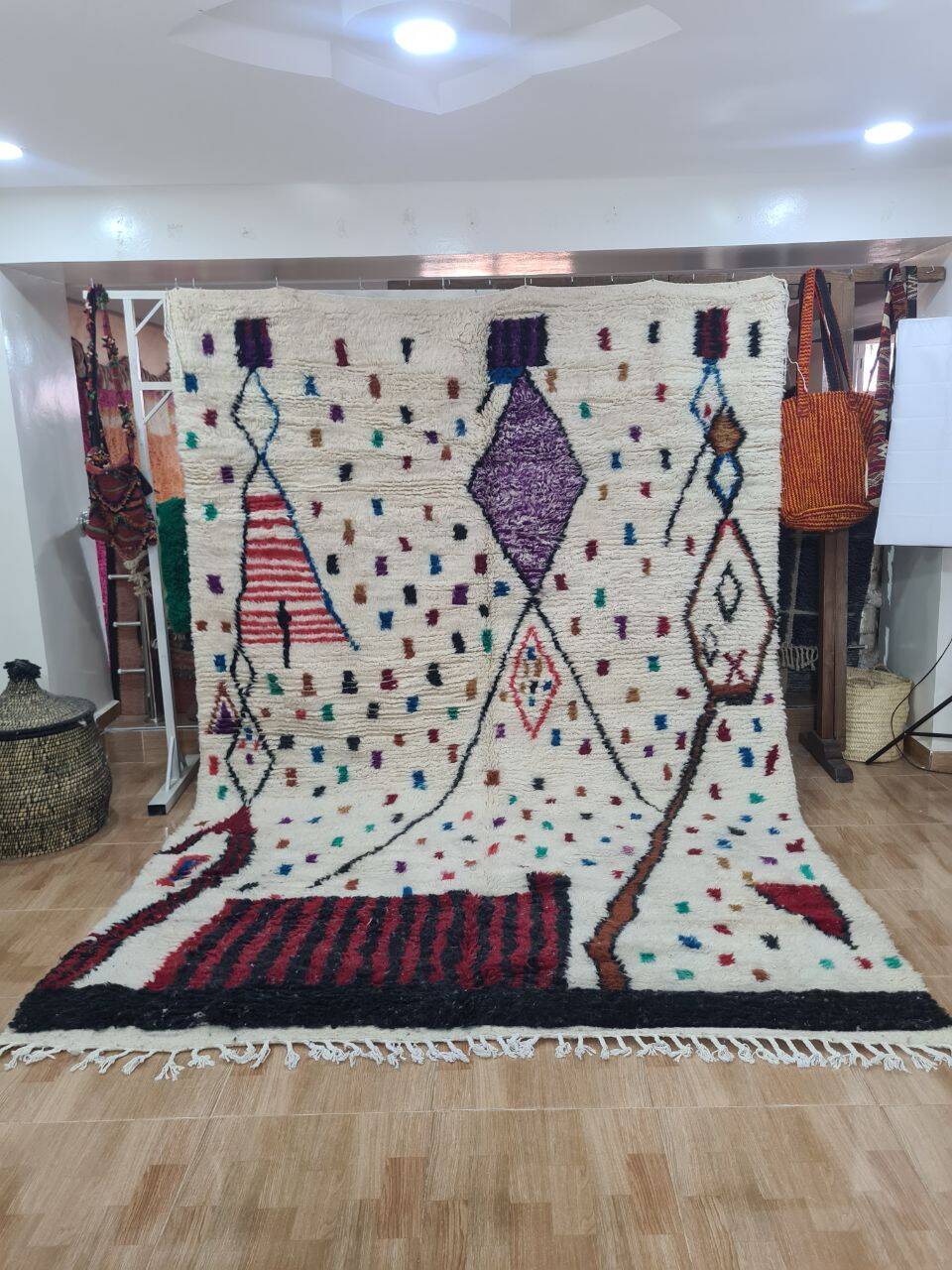 Handmade wool Berber rug 300X200 cm