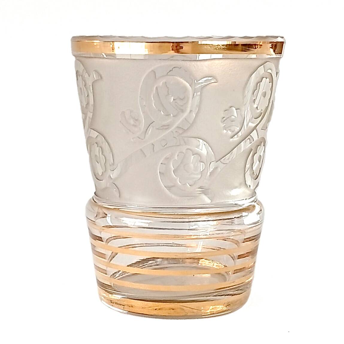 Satin engraved Art Deco vase