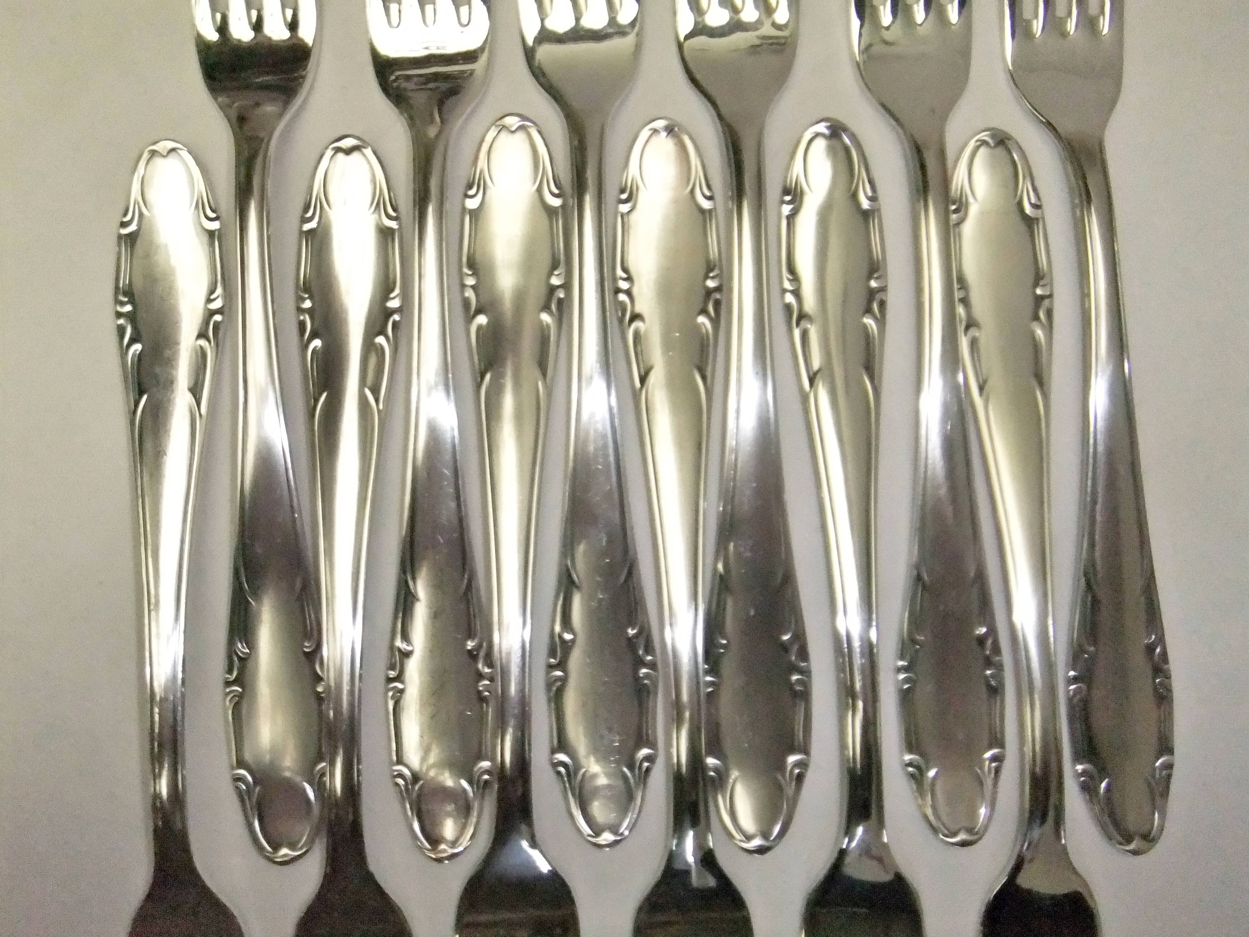 Deetjen Forks Silver Metal Net Goldsmith's Punch Service X 12