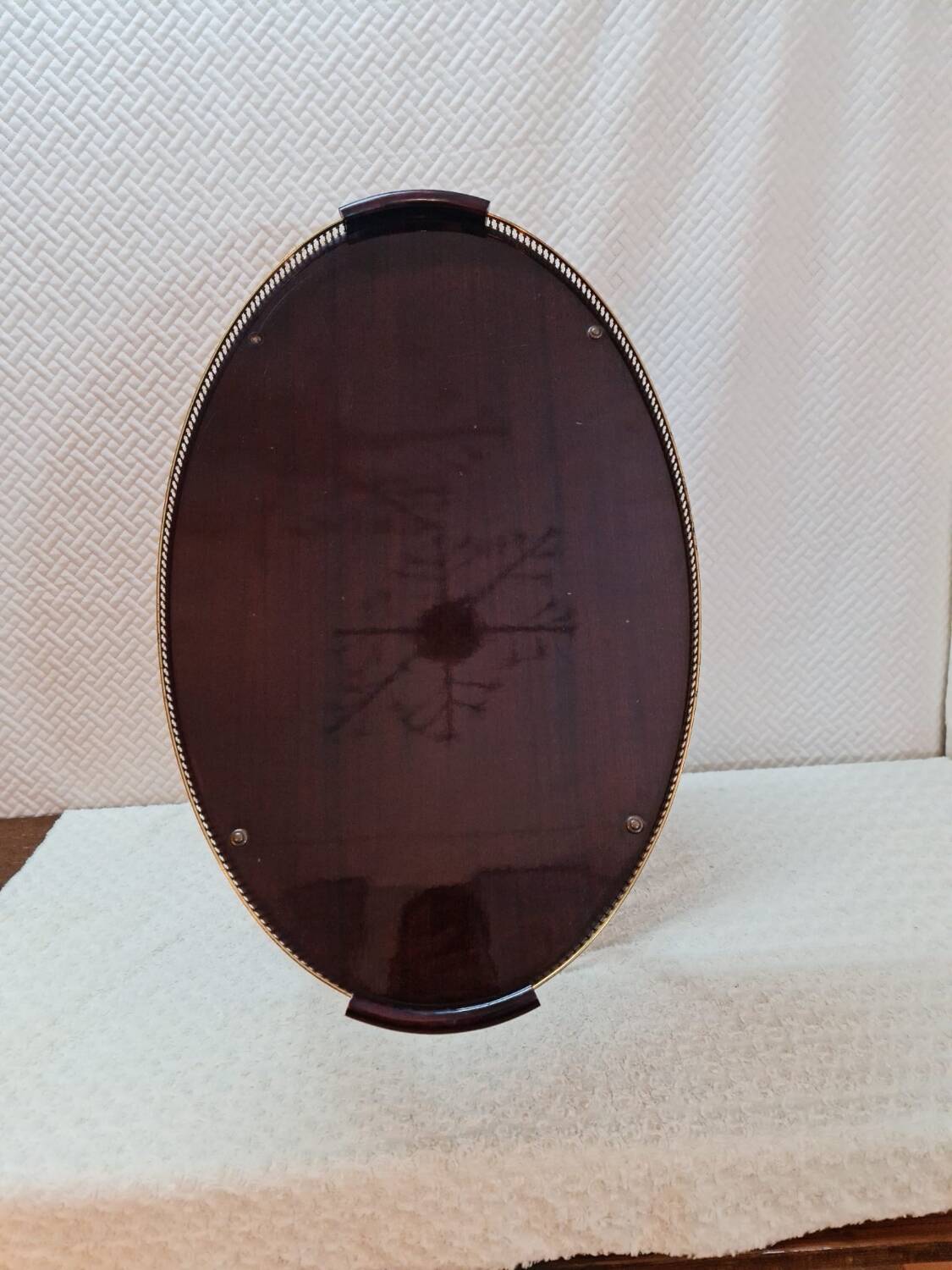 Vintage dessert table on wheels with two oval trays
