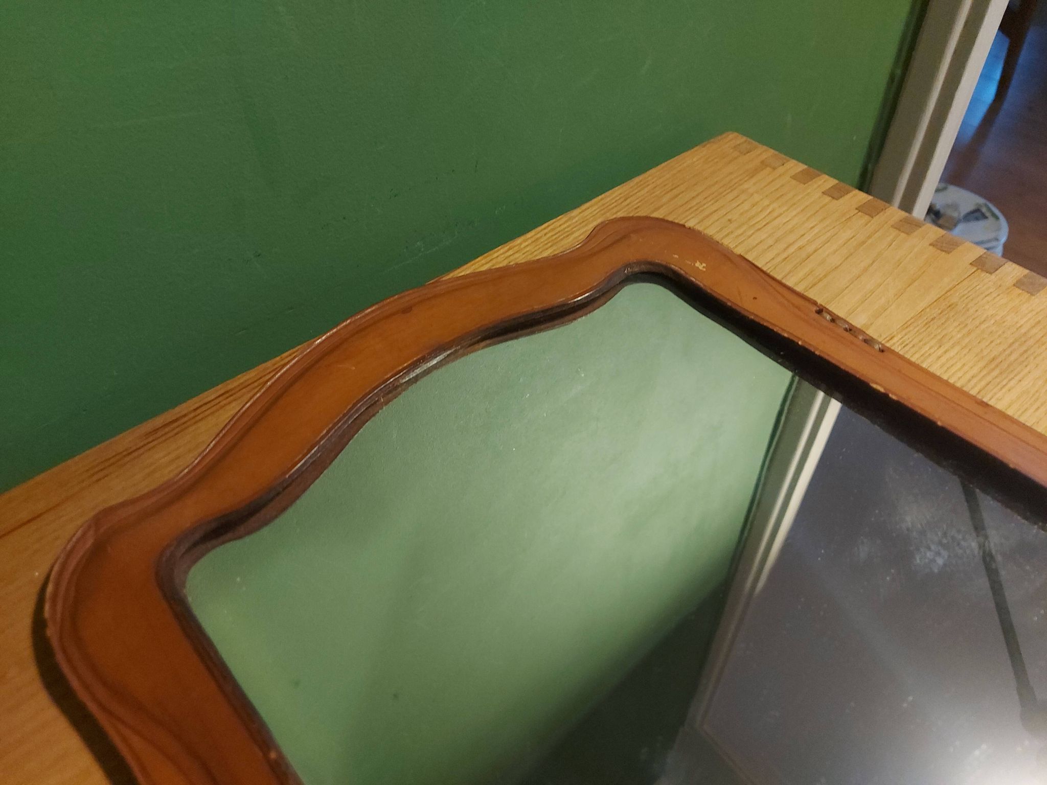 Vintage leather mirror