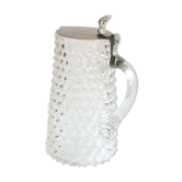 Verre de Liège, pichet en verre hobnail, Belgique du 19ème siècle.