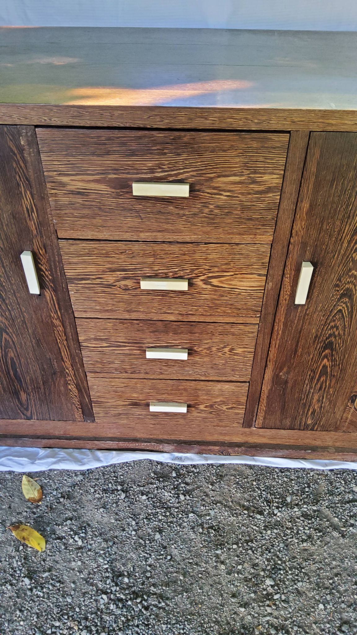 Art Deco style sideboard in palm wood