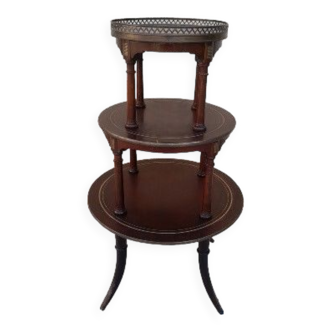 Round pedestal table three tray Louis XVI old style