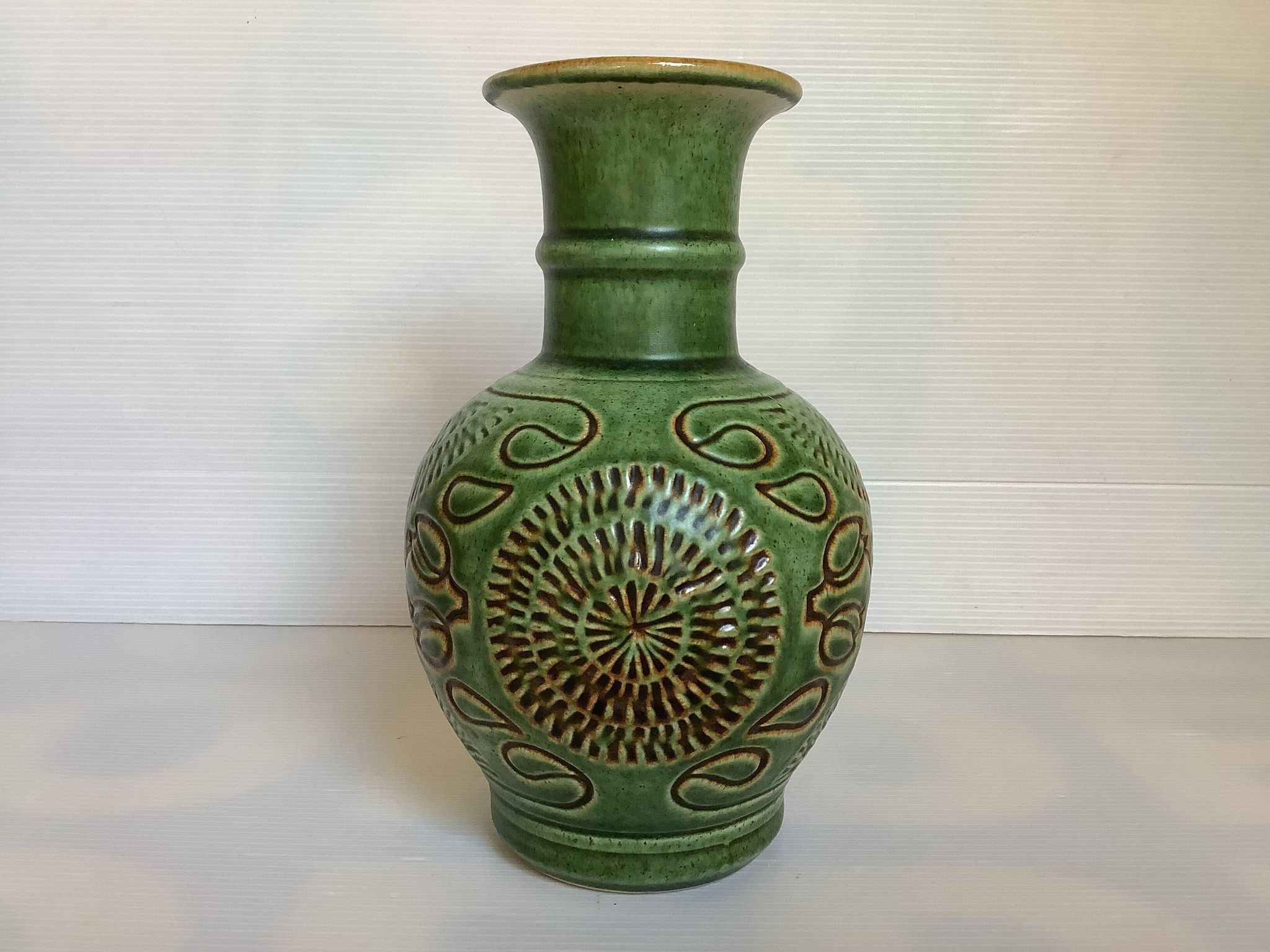 Green vase by Bay Keramik, West Germany.