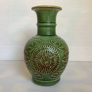 Green vase by Bay Keramik, West Germany.