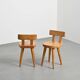 Pair of pine chairs by Christian Durupt, Méribel 1960