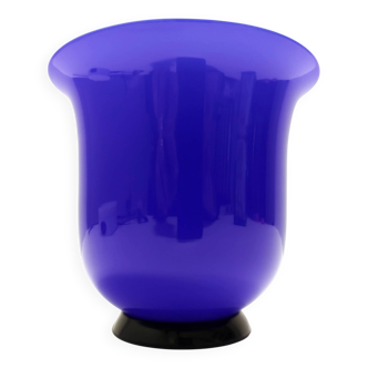Royal Blue Opaline Glass Vase by Paolo Venini, "Anni Trenta" series