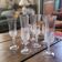 7 cut glass champagne flutes – faceted design