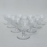 10 crystal champagne glasses from Saint Louis.
