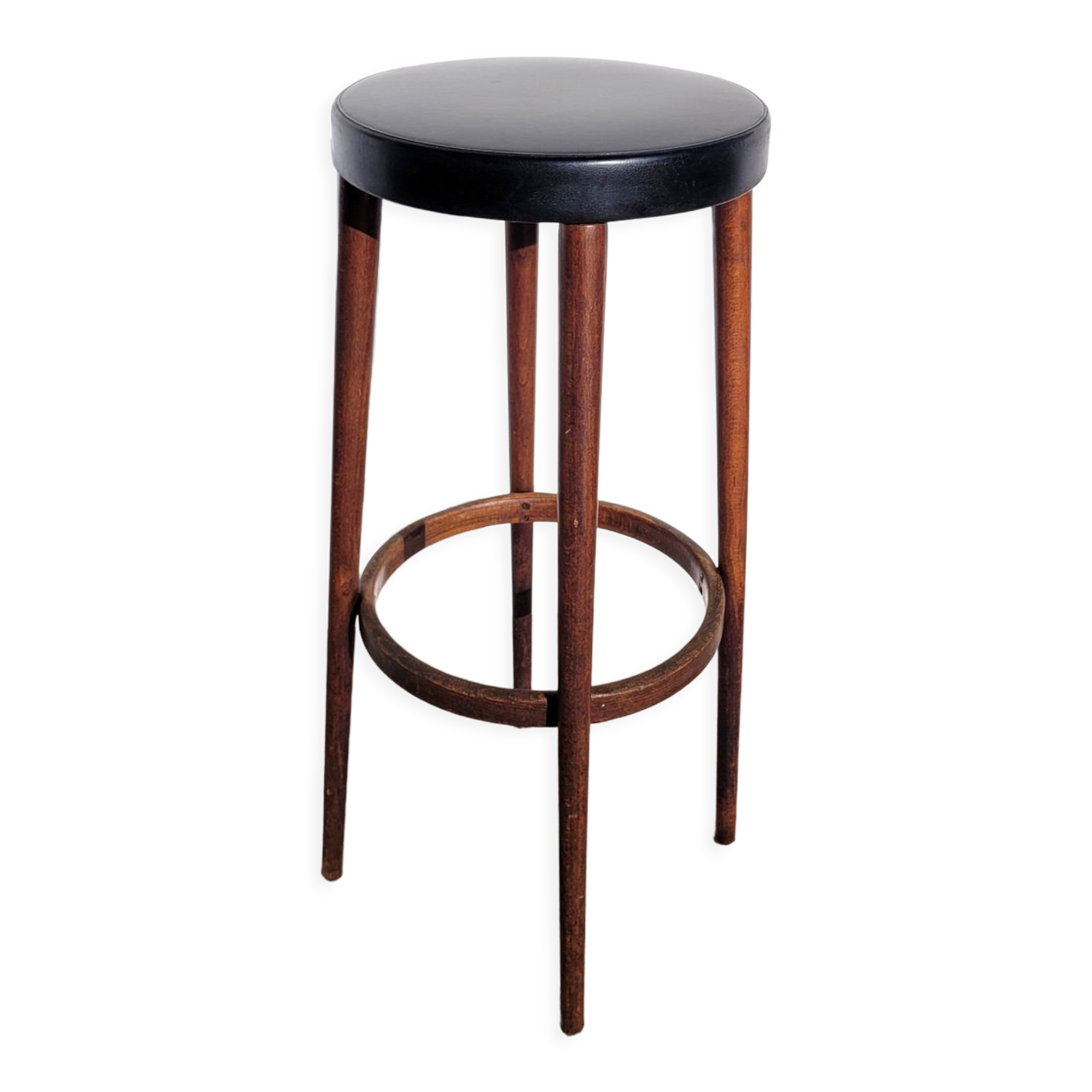 High wood stool & black imitation