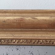Old gilded mirror and old mercury glass - wall mirror with gold leaf