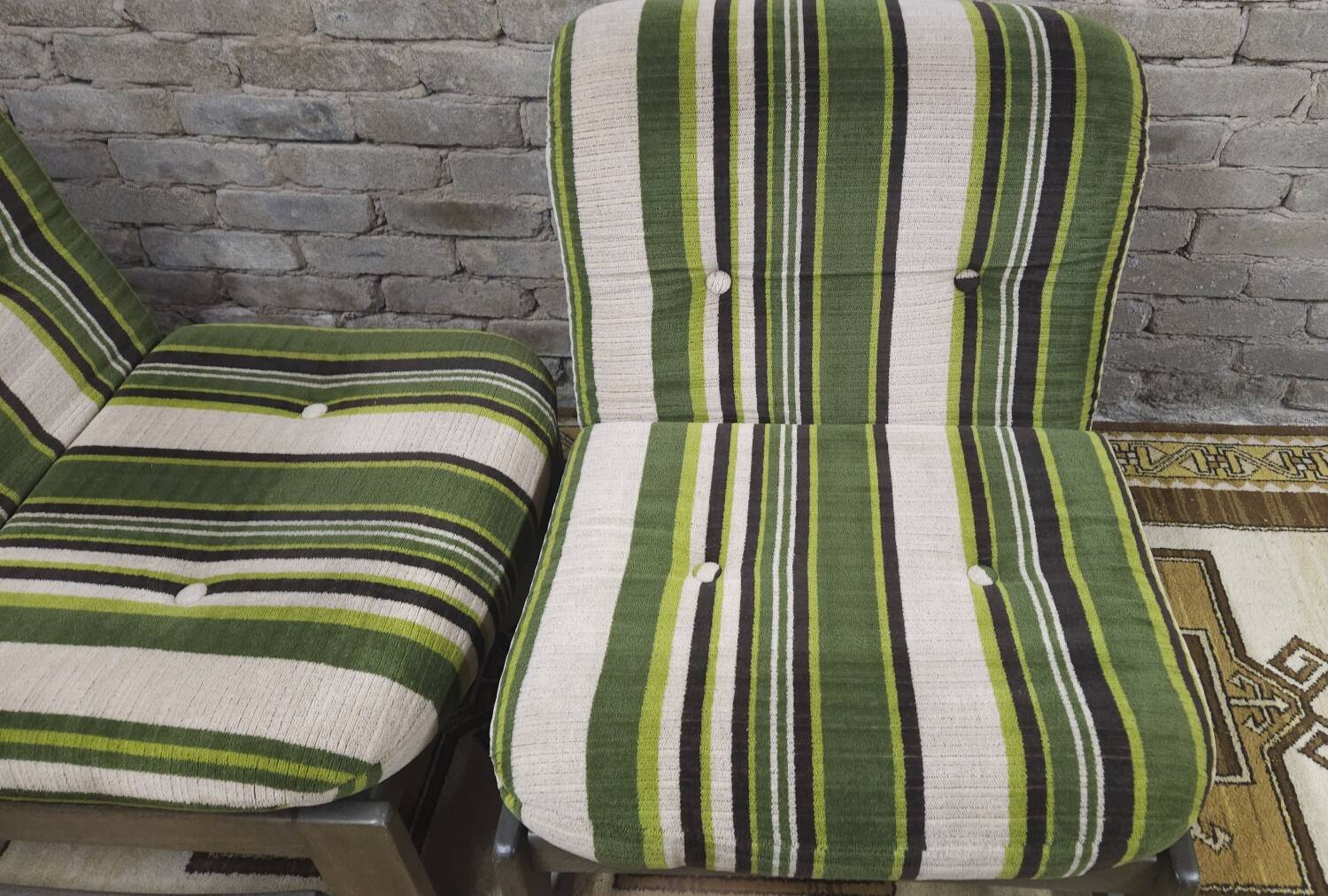 Pair of green armchairs 1970