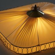 Swedish mid-century ceiling lamp with brass details, 1950s.