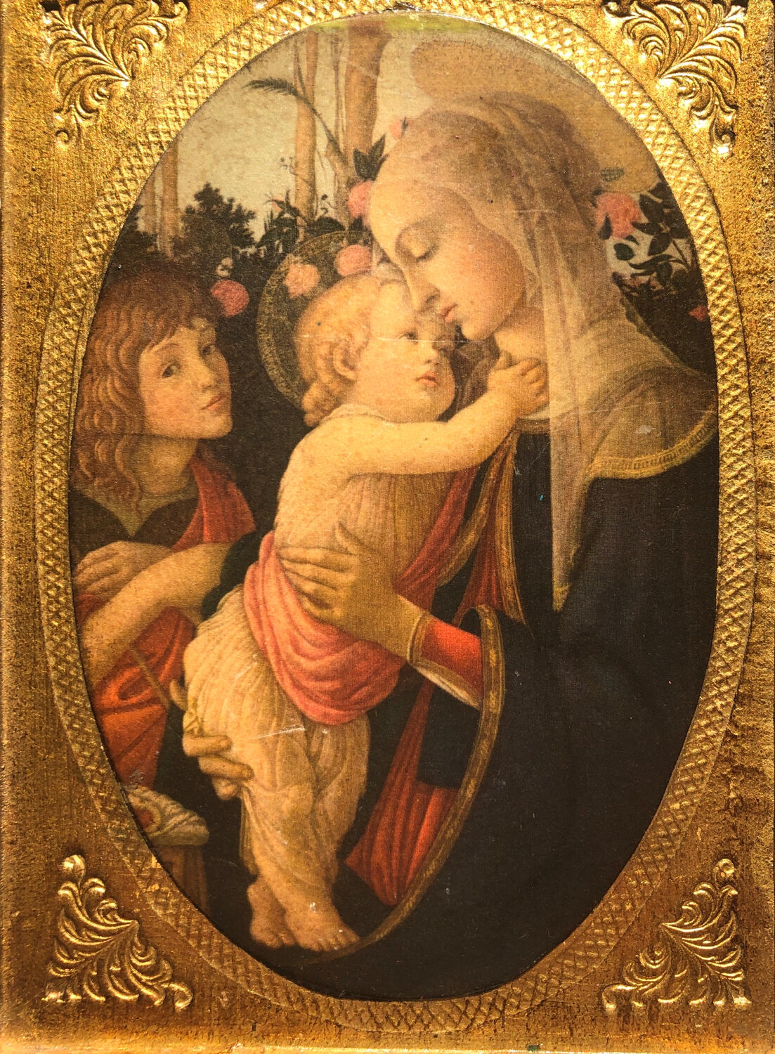 Ancient Italian gilded wood icon