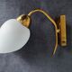 Wall lamp in brass and vintage opaline