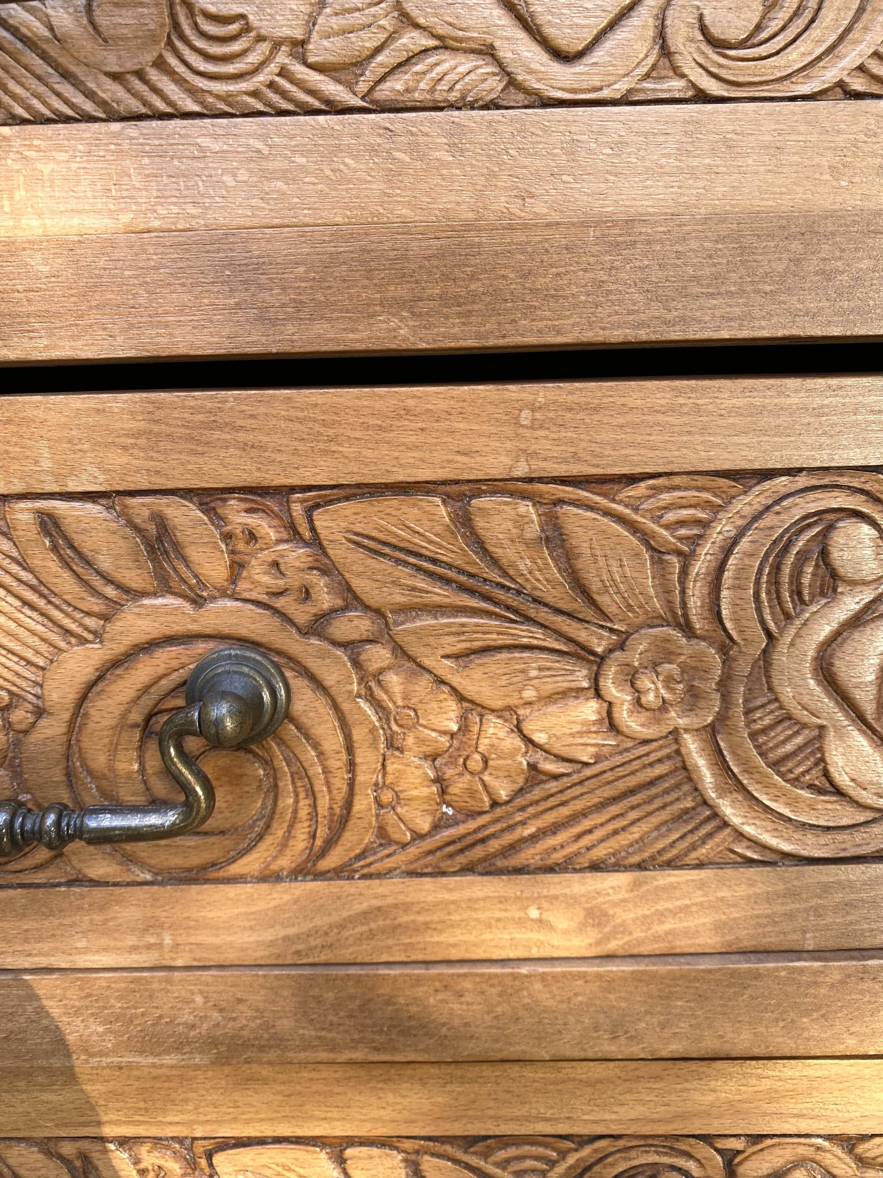 Antique Art Deco 5-drawer chest of drawers