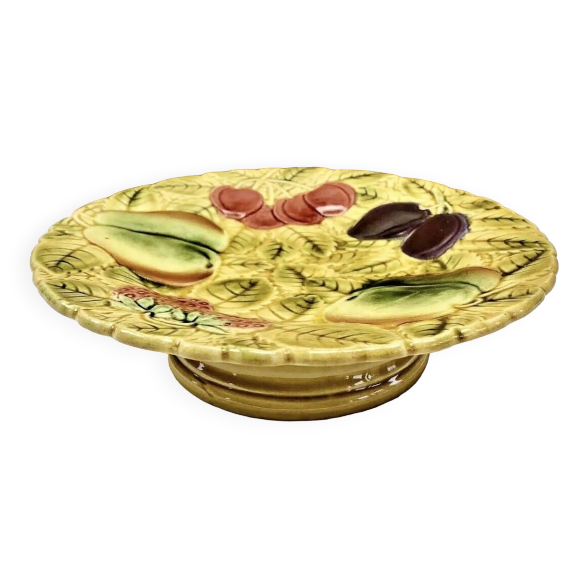mounted plate cake dish fruit slushie Sarreguemines